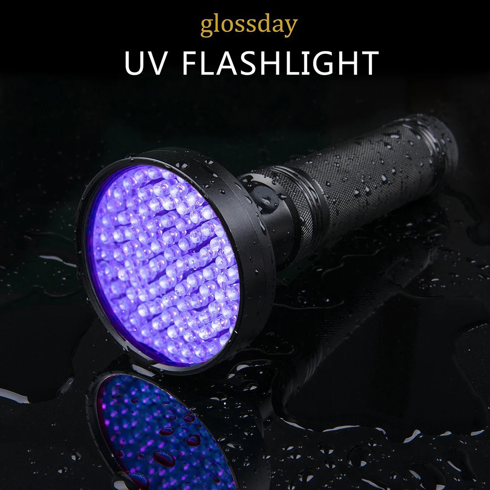 Good Chance of  Aluminum Outdoor LED Focus Flashlight Torch Pen Dual Light Ultra Violet Lamps