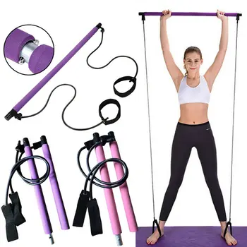 

Multifunctional Pilates Fitness Stick Home Exercise Pilates Bar Kit Resistance Band Pilates Stick Toning Bar Fitness Equipments