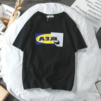 

2020 summer new short sleeve T-shirt loose casual Korean summer half sleeve T-shirt hip hop bottoming shirt 2XL polyester tees