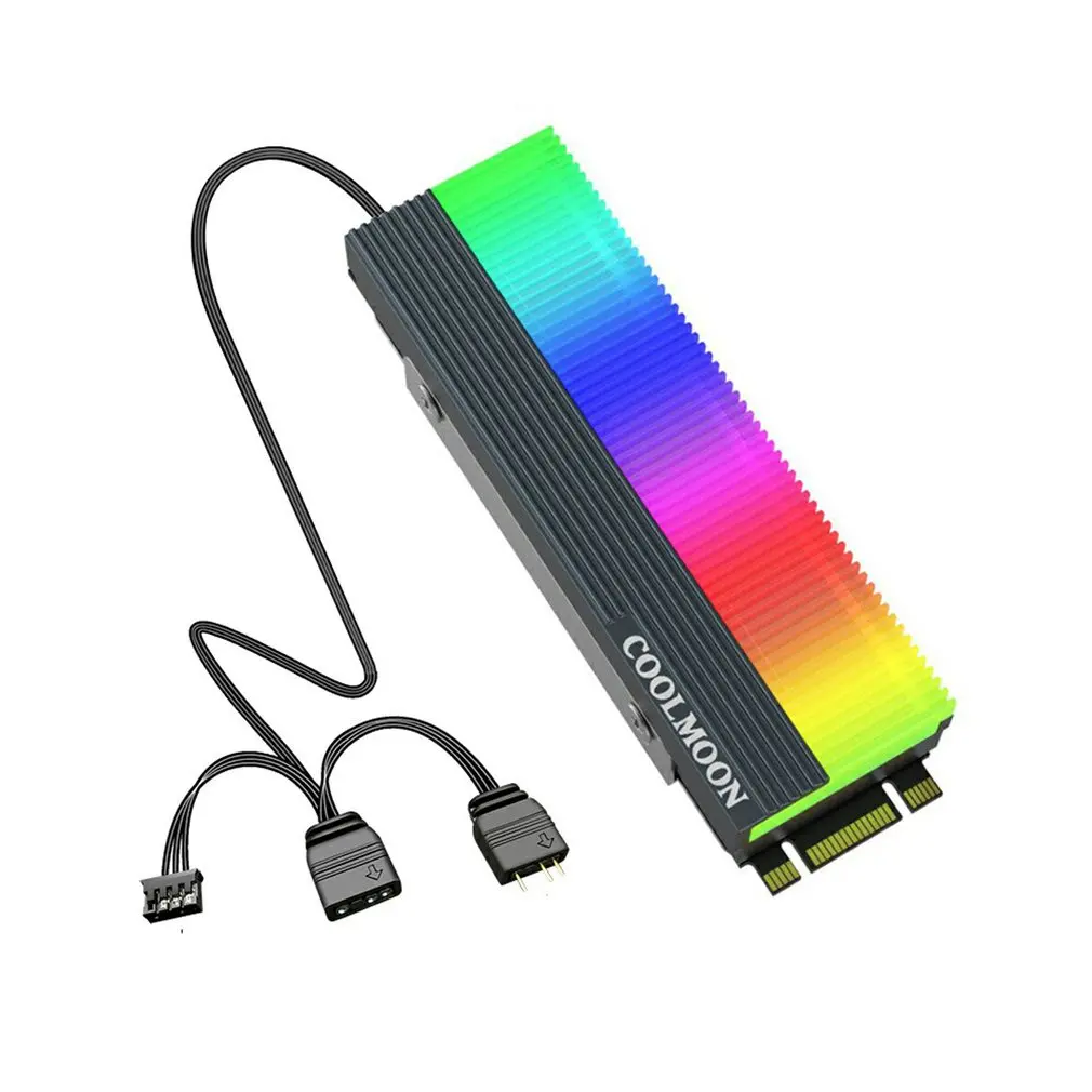 5V ARGB Radiator For M.2 2280 SSD Solid State Drive Heat Sink With Dissipation Pad Cooling Down Dual Interface | Компьютеры и офис