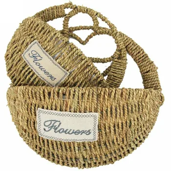 

Wire welding frame hanging type hanging orchid hanging straw woven hanging basket stable load-bearing rattan semicircle