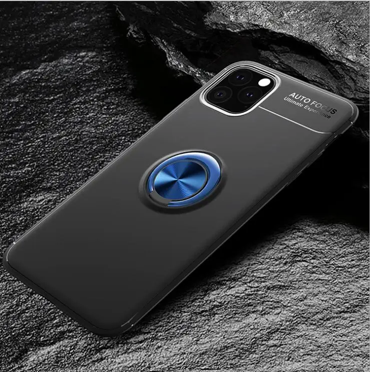 Для Apple Iphone 11 чехол с кольцом подставка магнит прозрачный защитный чехол на заднюю панель для iPhone 11 Pro Max Iphone11 11pro - Цвет: blue ring