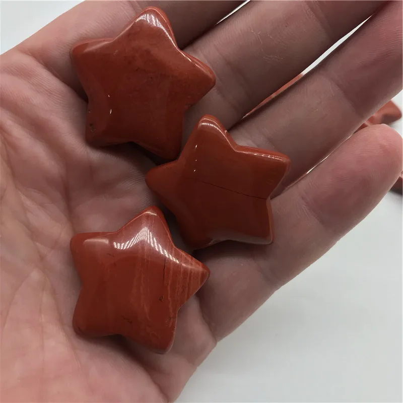 3 шт. Новинка Горячая кварц для лечения кристаллы красная яшма пятиконечная звезда