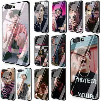 

EWAU Yungblud Tempered Glass phone case for Huawei P10 P20 P30 Mate 20 Lite pro P Smart Y6 Y9 Honor 8X 9 10