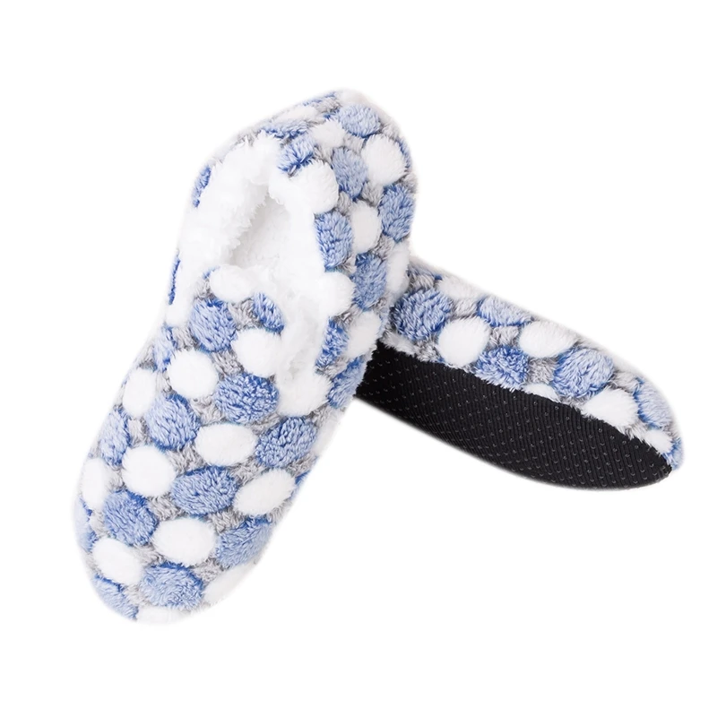 Лидер продаж; флисовые домашние носки-тапочки; мужские плюшевые носки для сна; нескользящие плотные теплые носки; обувь; зимние тапочки; тапочки - Цвет: Dark blue