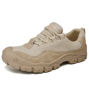 

Outdoor Men's Waterproof Hiking Shoes Breathable Tactical Combat Training Army Boots Desert Sneakers Non-Slip Trekking Shoes