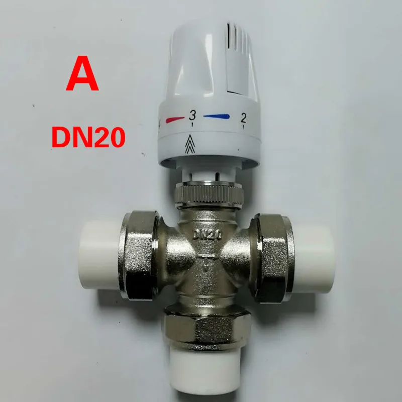 PPR 3-way Brass thermostat radiator control valve PPR DN20*1/2 DN32*1" Thermostatical control valve for Radiant Floor Heating