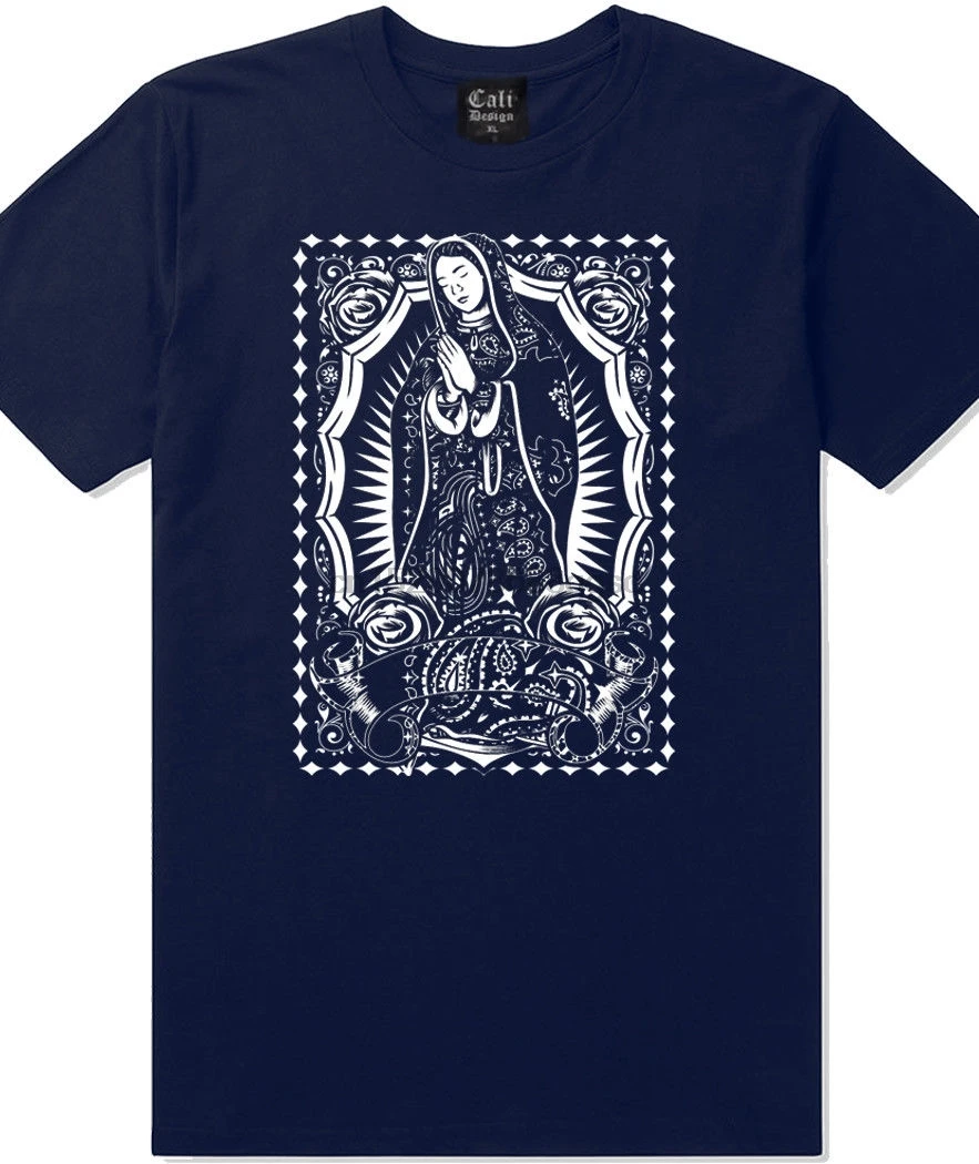 Темно синяя бандана футболка Crip OG Choo Chicano коричневая pride Vida Loca Virgin Mary Tee крутая