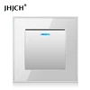 Jhjch Luxury Crystal Tempered Glass Panel 1 Gang 2 Way Light Switch On / Off Wall Switch With LED Indicator 16A AC 250V ► Photo 2/6