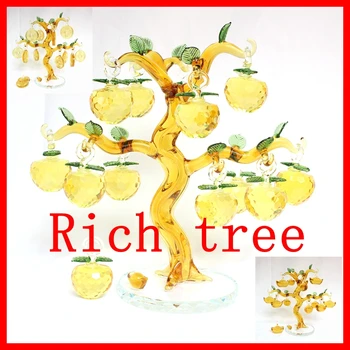

6 10 12 HANGS GOLD CHIRSTMAS TREE HANGING ORNAMENTS CRYSTAL GLASS APPLE INGOTS MINIATURE FIGURINE HOME DECORATIONS FIGURINES