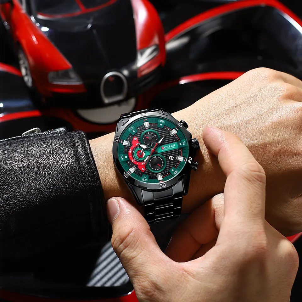 Orologio Uomo RORIOS Cronografo – Quadrante 47mm, Cinturino Silicone, Impermeabile 30m