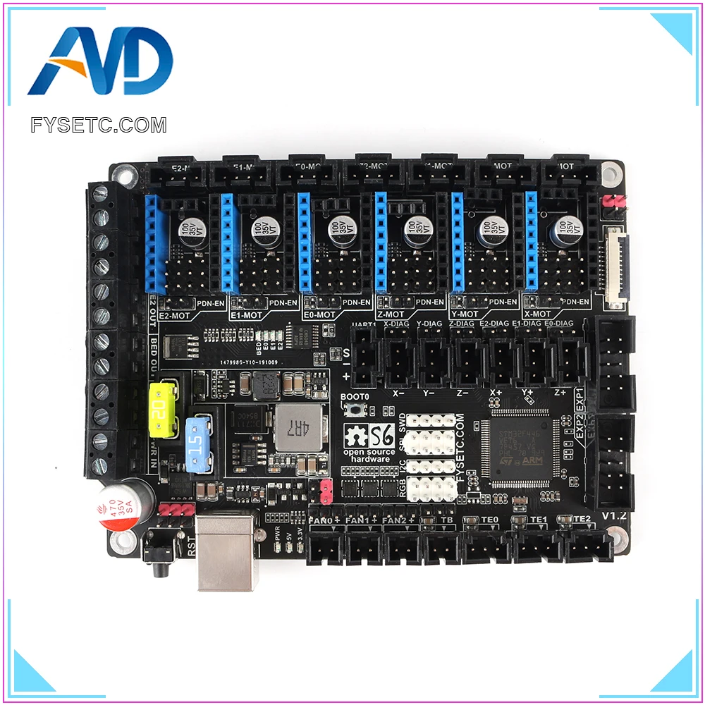 S6 V1.2 плата управления 32 бит Поддержка 6X TMC драйверы для Uart/SPI Летающий провод MX разъем VS F6 V1.3 SKR V1.3 материнская плата