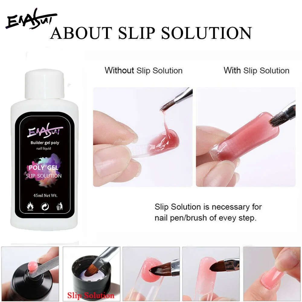 ENASUI 2*45ml Nail Polish Gel Liquid Slip Solution Gel Brush Cleaner Nail Extension UV Gel DIY Manicure Professionial