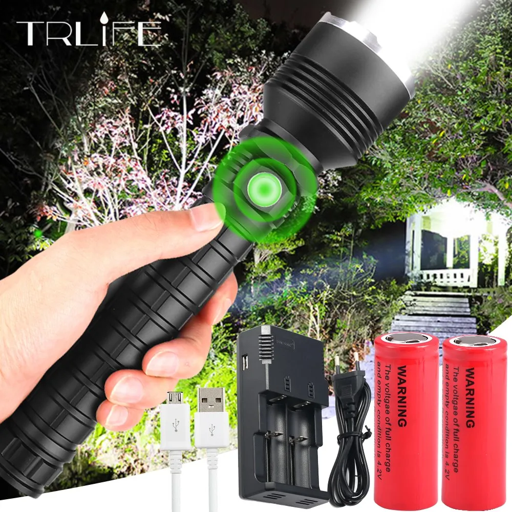 Powerful XHP70.2 LED Flashlight Waterproof LED Torch Support zoom 3