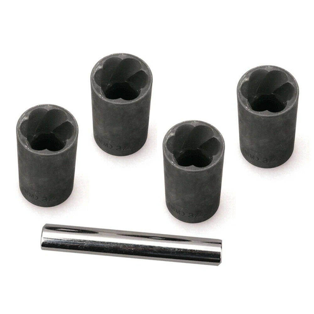 

5pcs/set Black Car Nut Remover Chrome Molybdenum Steel Damaged Worn Lug Nut Lock Remover Car Accessories Decoration