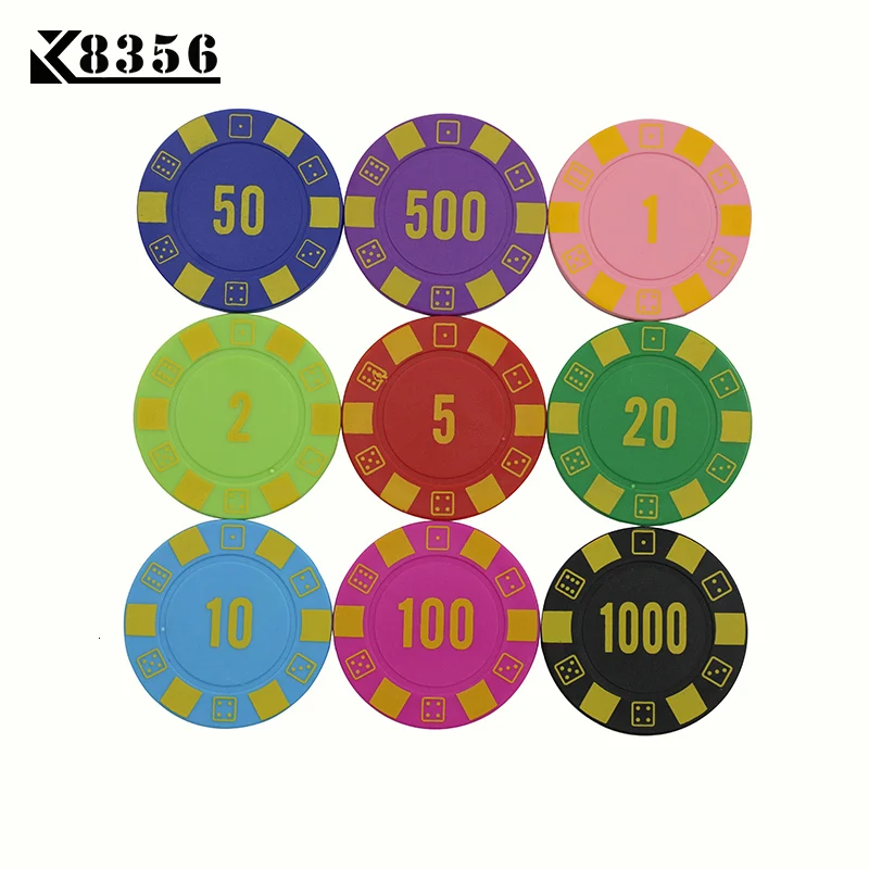 K8356 25 шт./лот 4g ABS игральные кости Техасский Холдем чипы для настольных игр