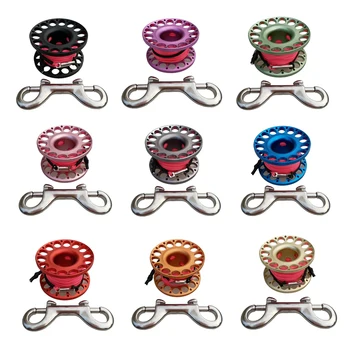 

Underwater Sports Finger Reel with Clip Scuba Diving Spool & 15Meter High Visibility Pink Line