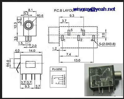 

DHL/EMS 1000PCS 1/8 inches 3.5mm Stereo Jack Headphones Audio Socket Panel Mount Chassis PJ-323-A7