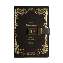 B6 Ретро записная книжка с замком паролем, Кожаная Обложка, дневник путешественника, планировщик, школьные принадлежности, Подарочные канцелярские принадлежности L41E