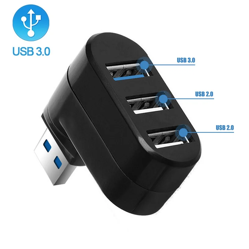 Usb-хаб 3,0 Mini 3 порта USb spilter адаптер Hab 2,0+ 3,0 концентратор для зарядки высокоскоростной Вращающийся адаптер multi USb для портативных ПК
