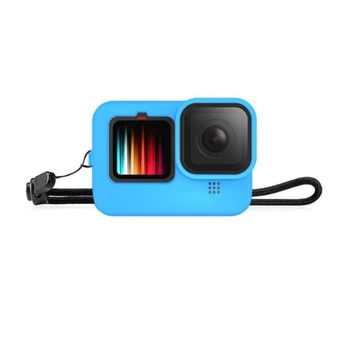 

Silicone protective housing case with lens cover for go pro hero9 Silicone carcasa with lens cover for gopro hero9 action camera