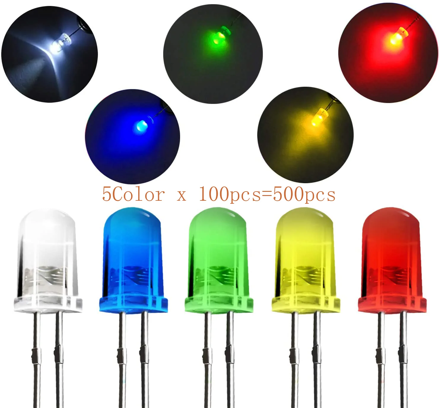 LED 3mm Ultra Luminosi, Colori Vari (Bianco, Blu, Rosso