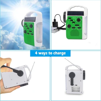 

7 In 1 Led Flashlight Multifunction Bluetooth TF Card Emergency Hand Crank Speaker Radio Solar AM/FM Reading Lamp Outdoor