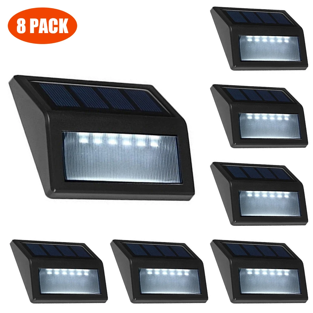 

Solar Powered Stair Light Outdoor LED Wall Light Wall Mount Garden Pathway Lamp Step Lights Outdoor Fence Lighting Solar Lamps