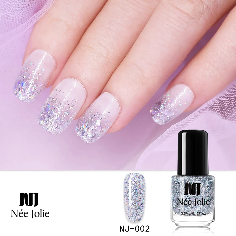 

NEE JOLIE 73 Colors Nail Polish Rose Gold Glitter Sequins Nail Art Varnish Color Nail Polish DIY Nail Art Lacquer 3.5ml