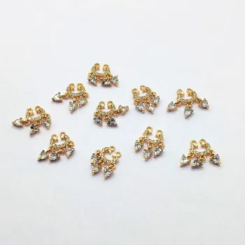 

New arrival! 18X13mm 50pcs Cubic Zirconia Heart Connectors for Hand Made Making Necklace DIY parts,Jewelry Findings & Components