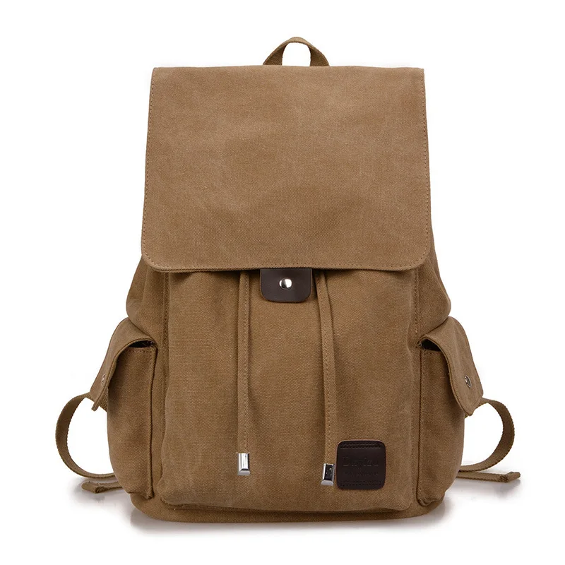 

New Style Korean-style Fashion Versatile Simple Canvas Backpack Men And Women Middle School Students School Bag Backpack Pull-be