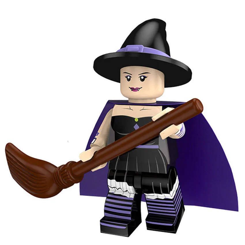 Tanie 16 sztuk zestaw Halloween Vampire Little Witch Clown dyniowy duch Zombie Moster klocki klocki kompatybilne Legoings Friends