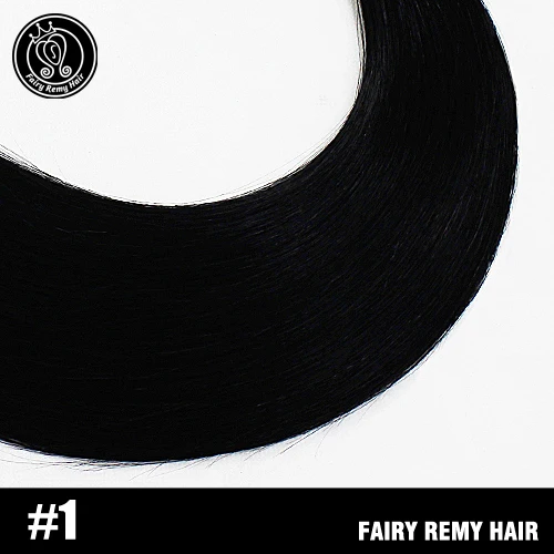 #1 Фея Волосы remy прямые волосы на заколках для наращивания, из PU искусственной кожи наращивание волос натуральные человеческие волосы Remy для наращивания на клипсах, 18 дюймов, 8 шт, 20 Зажимы 170 г/компл - Цвет: #1