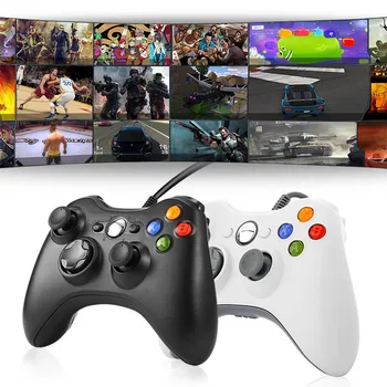 

Xbox 360 PC Game Wired Controller for Microsoft Xbox 360 and Windows PC with Dual Vibration and Ergonomic Wired Game Controller