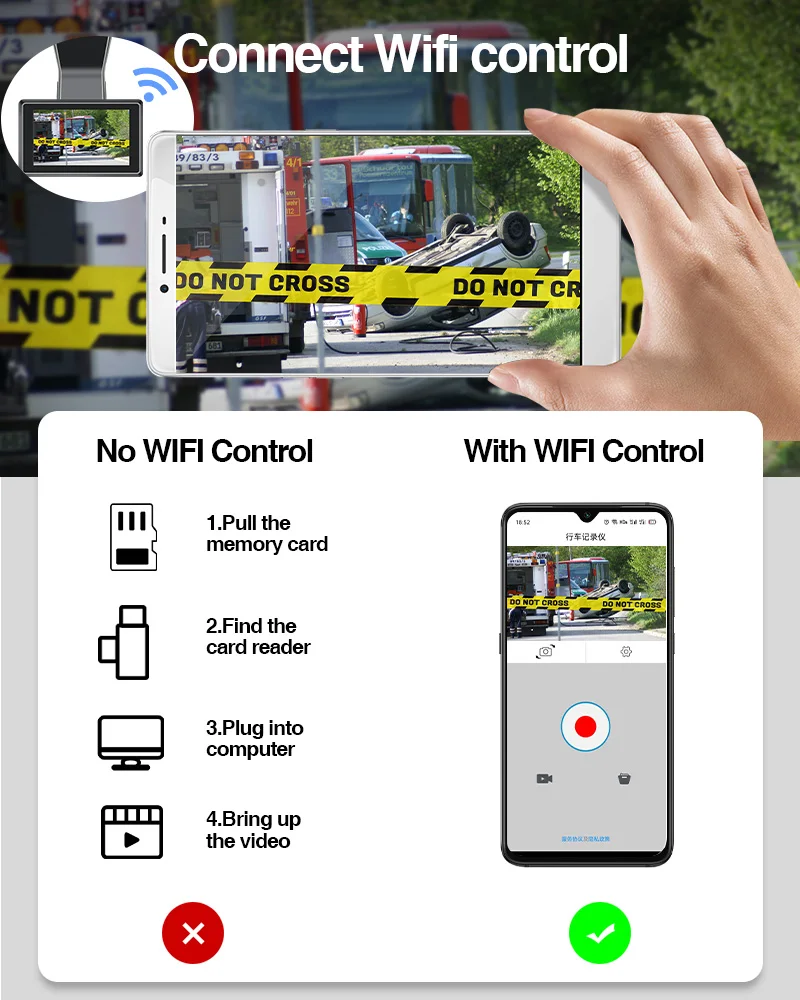 E ACE B05 Автомобильный видеорегистратор мини камера 3 0 дюйма Wifi FHD 1080P GPS