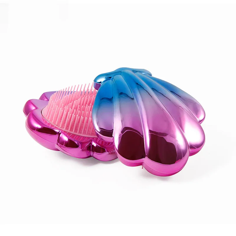 

Manufacturers Direct Selling Electroplated-Shell Comb Anti-Knot Tangle Teezer Gradient Color Portable Comb Currently Available W