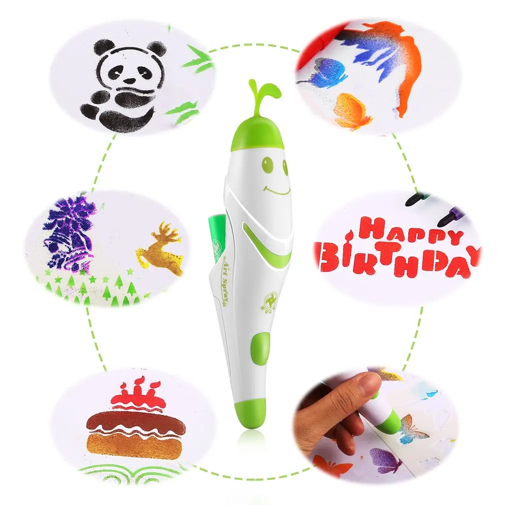 Creative Electric Spray Art Pen Airbrush Marker Set Watercolor Paint Pen Magic Pen Coloured Markers Childrens Kids Toy Gift