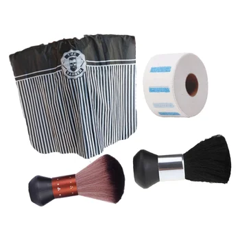 

1 Set of 4Pcs Professional Hairdressing Tools Hair Cutting Styling Tools Neck Duster Brush Cape Neckband for Home Barber Black (