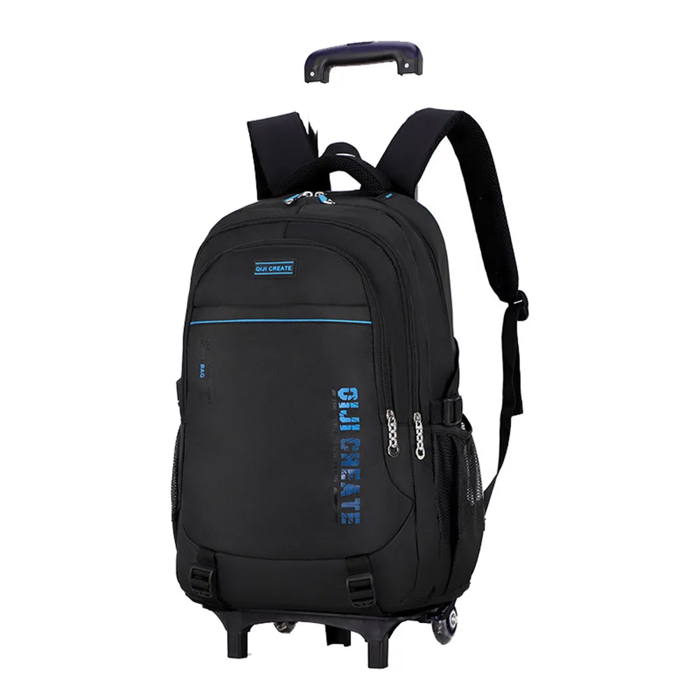 Новые съемные детские школьные сумки, водонепроницаемый рюкзак на колесиках для мальчиков, Детская сумка на колесиках 2/6/, сумка для книг, дорожная сумка для багажа, Mochila - Цвет: 2 wheels blue
