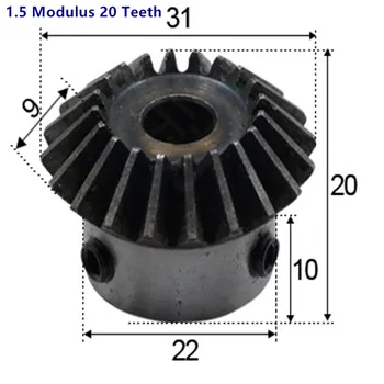 

1pc 1.5 Modulus 20 Teeth inner hole 8mm 10mm 12mm 14mm 15mm Gear Teeth Spiral Bevel Gears For Violent model Car Modification DIY
