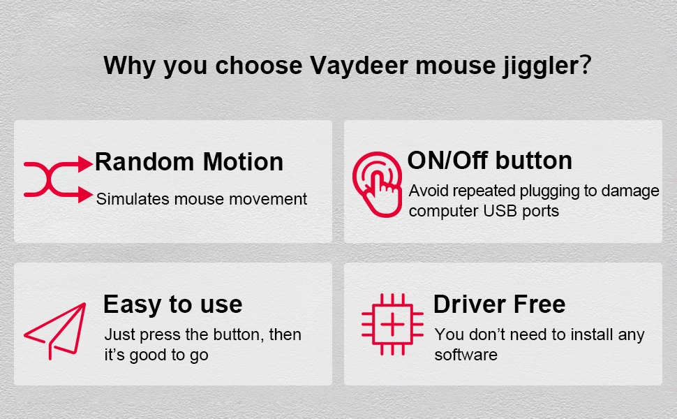 USB Mouse Mover: Prevent Sleep Mode with Multi-Track Simulation Description Image.This Product Can Be Found With The Tag Names Computer Peripherals, Mice Keyboards, Mouse, Mover supports