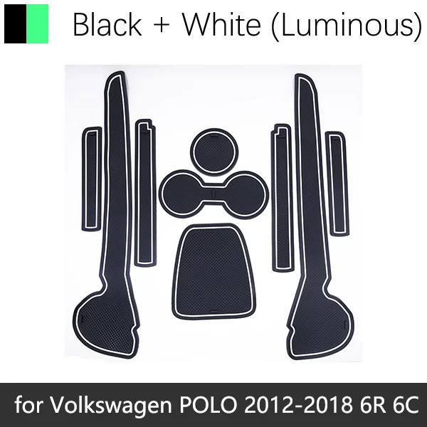 Противоскользящие резиновые чашки подушки Салонные подложки для VW POLO MK5 6R 6C 2010~ 2011 2012 аксессуары наклейки для автомобиля - Название цвета: White Luminous