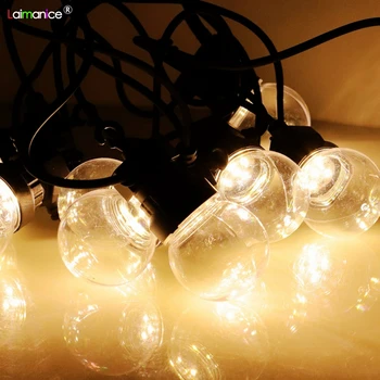 

220V 42ft G50 festoon Led globe bulb led string lights outdoor waterproof ball string garland party wedding Backyard Patio