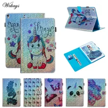 Wekays For Apple Ipad 6 Ipad Air 2 A1566 A1567 Cartoon Unicorn Glitter Case For Ipad Air 2 Ipad6 Air2 Tablet Cover Cases Fundas