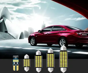 

6pcs car reading light white LED T10&31MM For Hyundai Tiburon Tucson Veloster Veracruz Sonata Lantra ix35 iMAX Equus 1990-2019