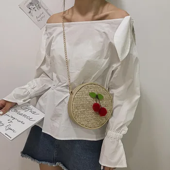 

Boho Women Summer Beach Tote Bag Ladies Casual Holiday Wicker Straw Rattan Bags Handwoven Retro Handbags Rattan Crossbody