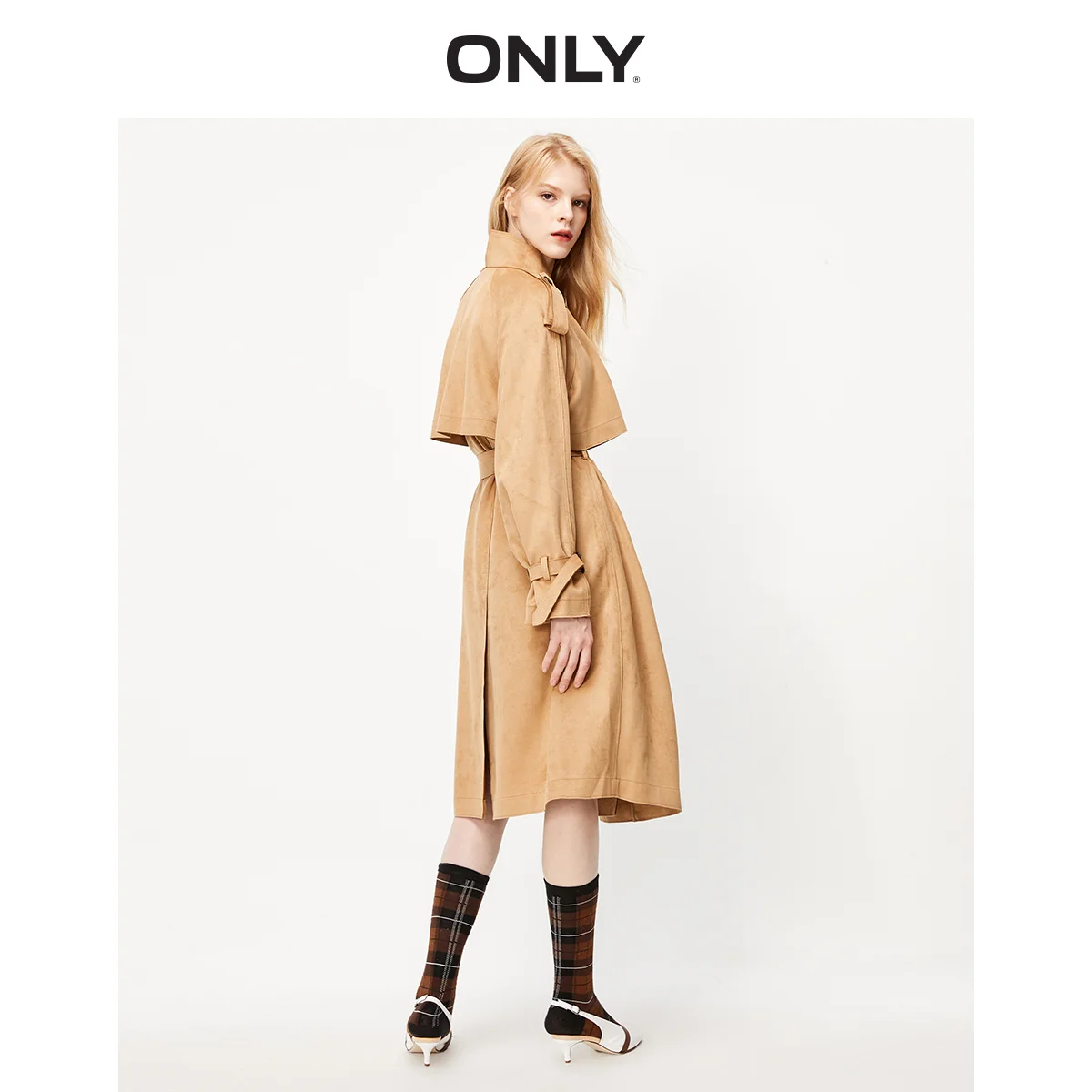 ONLY Autumn Winter Women's Suede Trench Coat | 119336523