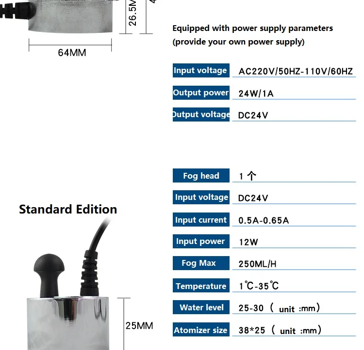 de névoa sem fonte de alimentação