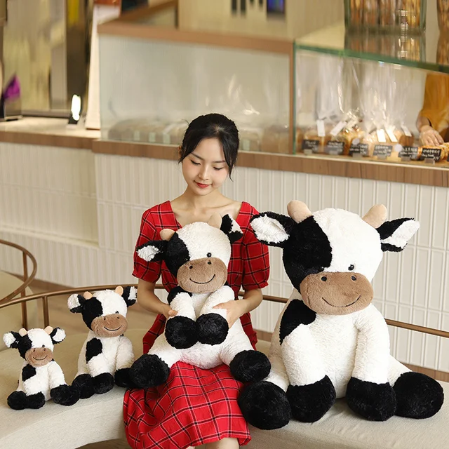 Cute Sitting Milk Cow Cartoon Plush Toy New Design Lifelike Cattle Plushie Doll Kawaii Room Decor Stuffed Toys For Children 4 Cute Sitting Milk Cow Cartoon Plush Toy New Design Lifelike Cattle Plushie Doll Kawaii Room Decor Stuffed Toys For Children 4