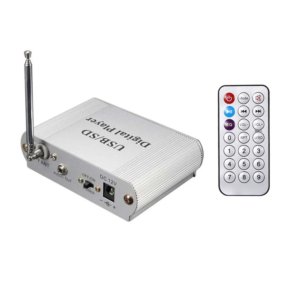 Стерео усилитель мини-дизайн HY1008 усилитель мощности для мотоцикла USB SD MP3 плеер FM автомобильный аудио усилитель дистанционное управление